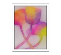 Artery8 Abstract Flower Pastel Tulip Painting Artwork Framed Wall Art Print 18X24 Inch