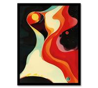 Artery8 Abstract Galaxy Space Artwork Planets Stars Living Room Artwork Framed Wall Art Print A4