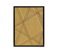 Artery8 Abstract Geometric Plaid Pattern Framed Canvas Wall Art Print Korin in Beige | Size: W12" x H16" Artery8 Beige W12" x H16"