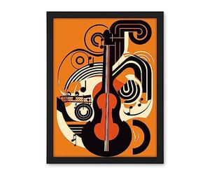 Artery8 Abstract Guitar Graphic Music Poster Illustration Artwork Framed Wall Art Print 18X24 Inch