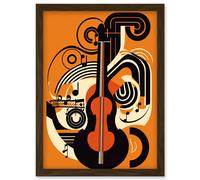 Artery8 Abstract Guitar Graphic Music Poster Illustration Artwork Framed Wall Art Print A4