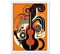 Artery8 Abstract Guitar Graphic Music Poster Illustration Artwork Framed Wall Art Print A4