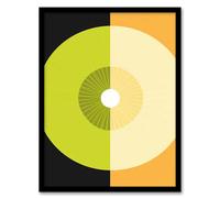 Artery8 Abstract Kiwi And Orange Kitchen Artwork Black Green Orange Painting Artwork Framed Wall Art Print A4