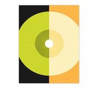 Artery8 Abstract Kiwi And Orange Kitchen Artwork Black Green Orange Painting Large Wall Art Poster Print Thick Paper 18X24 Inch