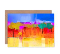 Fine Art Prints Abstract Landscape With Trees Greeting Card With Envelope Inside Premium Quality