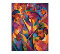 Artery8 Abstract Latino Pop Festival Dance Music South America Colourful Bright Bold Painting Rhythm Body Energy Theatre Arts Artwork Extra Large XL Wall Art Poster Print