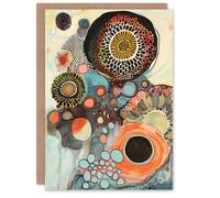 Artery8 Greeting Card Abstract Mandala Patterns Floral Watercolour Blank For Him Or Her Art Birthday Card