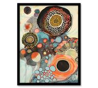Artery8 Framed Wall Art Abstract Mandala Patterns Floral Watercolour Print - 12X16 Inch