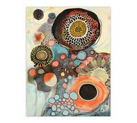 Abstract Mandala Patterns Floral Watercolour Wall Art Print Artery8 Multi W24 inch x H32 inch