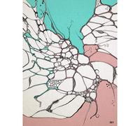 Artery8 Abstract Marble Brain Green Pink Painting Extra Large XL Wall Art Poster Print