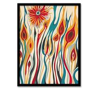 Artery8 Abstract Match Sticks Fire Flower Design Blaze Living Room Artwork Framed Wall Art Print 18X24 Inch