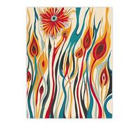 Artery8 Abstract Match Sticks Fire Flower Design Blaze Living Room Large Wall Art Poster Print Thick Paper 18X24 Inch