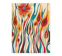 Artery8 Unframed Wall Art Abstract Match Sticks Fire Flower Design Blaze - 12X16 Inch