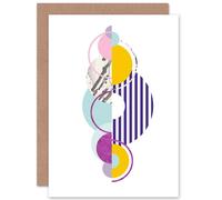 Artery8 Abstract Minimalist Circles Greetings Card Artery8 Multicolor