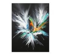 Artery8 Abstract Modern Art Paint Splat Dark Feathers Living Room Extra Large XL Wall Art Poster Print