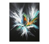 Artery8 Abstract Modern Art Paint Splat Dark Feathers Wall Art Print | Size: W12" x H16" Artery8 Multicolor W12" x H16"