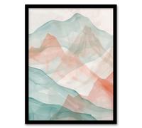 Artery8 Abstract Mont Blanc Mountain Hills Watercolour Living Room Artwork Framed Wall Art Print A4