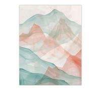 Artery8 Abstract Mont Blanc Mountain Hills Watercolour Living Room Extra Large XL Wall Art Poster Print