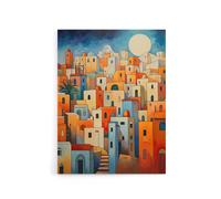 Artery8 Abstract Morocco Cityscape Canvas Wall Art Print | Size: W12" x H16" Artery8 Multicolor W12" x H16"
