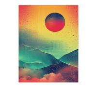 Artery8 Abstract Mountain Landscape Sunset For Living Room Large Wall Art Poster Print Thick Paper 18X24 Inch