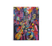 Artery8 Abstract New Orleans Jazz Festival Musicians Canvas Wall Art Print | Size: W12" x H16" Artery8 Multicolor W12" x H16"