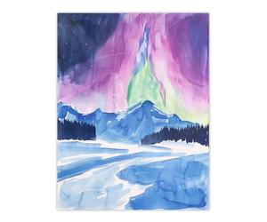 Artery8 Abstract Northern Lights Aurora Borealis in Winter Living Room Extra Large XL Wall Art Poster Print