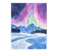 Artery8 Abstract Northern Lights Aurora Borealis in Winter Living Room Large Wall Art Poster Print Thick Paper 18X24 Inch