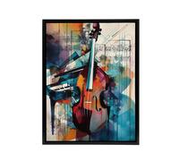 Artery8 Abstract Notes Violin & Piano Framed Canvas Wall Art Print | Size: W18" x H24" Artery8 Multicolor W18" x H24"