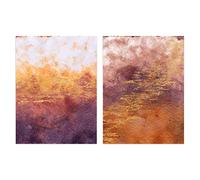 Artery8 Abstract Orange Purple And Gold Set Of 2 Unframed Wall Art Prints Living Room Aesthetic Vein Mineral A4