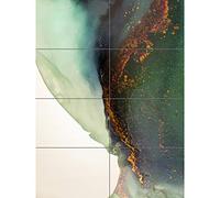 Artery8 Abstract Paint With Gold Green XL Giant Panel Poster (8 Sections)