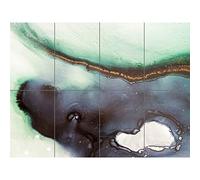 Artery8 Abstract Paint With Green Black XL Giant Panel Poster (8 Sections)