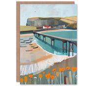 Artery8 Greeting Card Abstract Painting Hunt Cliff Saltburn Yorkshire Blank For Him Or Her Art Birthday Card