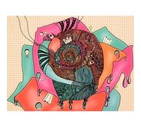 Artery8 Abstract Pattern Rose Flower Melting Painting Premium Wall Art Canvas Print 18X24 Inch