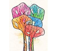 Artery8 Abstract Patterned Alien Flower Illustration Painting Unframed Wall Art Print Poster Home Decor Premium