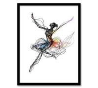 Artery8 Abstract Pen And Ink Line Art Ballerina Dance Wall Art Print - A4 Size