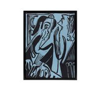 Artery8 Abstract Pianist & Singer Kirchner Black Framed Canvas Art Print in Blue | Size: W12" x H16" Artery8 Blue W12" x H16"