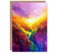 Artery8 Abstract Rainbow Cleveland Way Yorkshire Moors Birthday Art Card Artery8 Multicolor