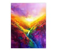 Artery8 Abstract Rainbow Cleveland Way Yorkshire Moors Wall Art Print | Size: W12" x H16" Artery8 Multicolor W12" x H16"