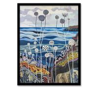 Artery8 Abstract Scottish Coastal Artwork Coral Sealife Living Room Artwork Framed Wall Art Print A4