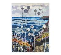 Abstract Scottish Coastal Artwork Coral Sealife Wall Art Print Artery8 Blue W18 inch x H24 inch