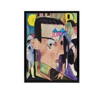 Artery8 Abstract Self Portrait Ernst Ludwig Kirchner Black Framed Canvas Art | Size: W18" x H24" Artery8 Multicolor W18" x H24"