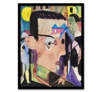 Artery8 Abstract Self Portrait Ernst Ludwig Kirchner Framed Wall Art Print 12X16"