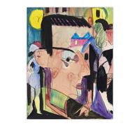 Artery8 Abstract Self Portrait Ernst Ludwig Kirchner Wall Art Poster Print | Size: W24" x H32" Artery8 Multicolor W24" x H32"