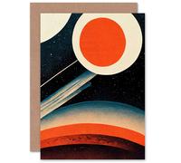 Artery8 Abstract Space Lover NASA Moon for Him or Her Man Woman Birthday Thank You Congratulations Blank Art Greeting Card