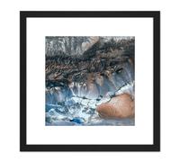 Artery8 Abstract Stone Gem Crystal 8X8 Inch Square Wooden Framed Wall Art Print Picture with Mount in Black Artery8 Black