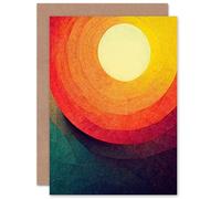 Artery8 Abstract Sun Sunbeam Custom Greeting Card Personalised Message Inside for Him or Her Man Woman Birthday Thank You Congratulations
