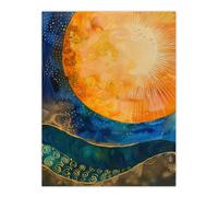 Artery8 Abstract Sunrise Modern Tarot Style Painting Wall Art Print in Blue | Size: W12" x H16" Artery8 Blue W12" x H16"