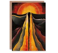 Artery8 Abstract Sunset Painting Fire Landscape Space Greeting Birthday Card Him Her All Blank