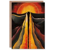 Artery8 Abstract Sunset Painting Fire Landscape Space Greeting Birthday Card Him Her All Blank