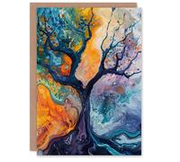 Artery8 Abstract Tree Water Bubble Painting Organic Greeting Birthday Card Him Her All Blank